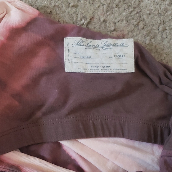 All Saints Breton Uma Bleach Dye Dress 8 - Picture 7 of 8